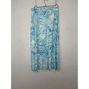Lilly Pulitzer Women Skirt Small Blue Beachy Coastal Maxi Preppy Resort Nola Sea